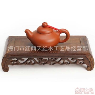 紅鼎天高檔木質工藝品 雞翅木圓頭琴桌四件套，匠心獨運，玉石點睛